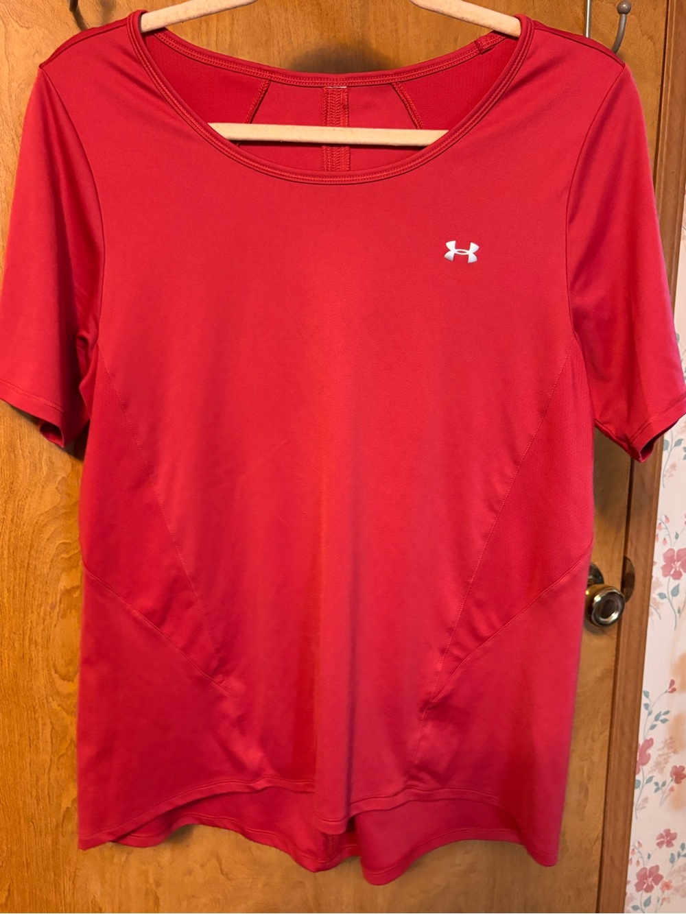Under Armour Red Short Sleeve Performance Tee with Subtle Logo